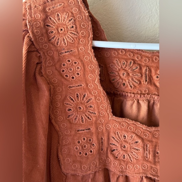 Madewell Embroidered Corduroy Square-Neck Mini Dress - Picture 2 of 5